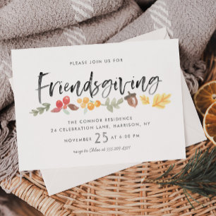 Friendsgiving Fall Foliage Thanksgiving Invitation