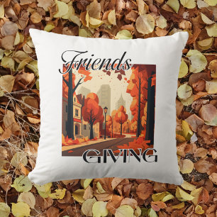 Friendsgiving Fall Orange Cushion