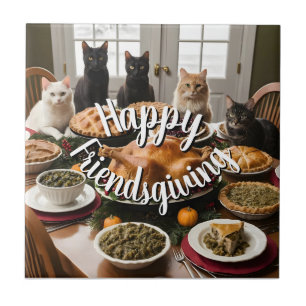 Friendsgiving Feast Ceramic Tile