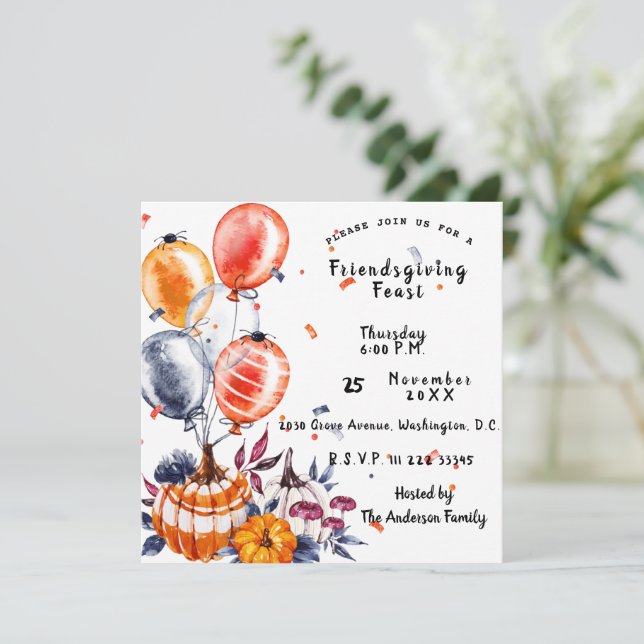 Friendsgiving Feast Invitation (Standing Front)