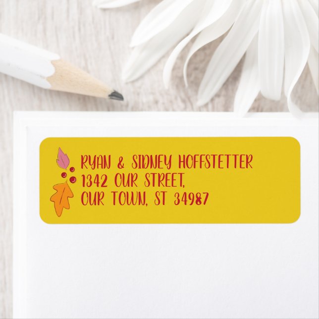 Friendsgiving Feast | Red & Yellow Return Address Label (Insitu)