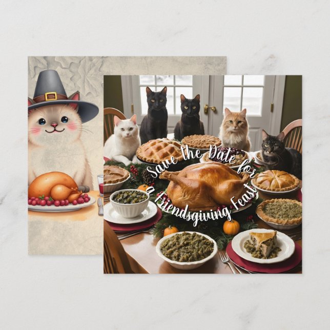 Friendsgiving Feast Save The Date (Front/Back)
