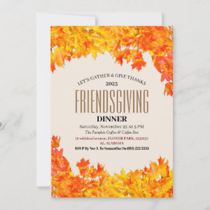 Friendsgiving Feast Thanksgiving Dinner Autumn Invitation