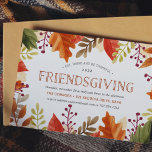 Friendsgiving Feast Thanksgiving Dinner Invitation<br><div class="desc">Our charming and modern Thanksgiving dinner invitation beckons friends to celebrate "Friendsgiving" with you in style. Design features a border of painted watercolor autumn leaves,  buds and branches,  with your Friendsgiving details in the centre.</div>