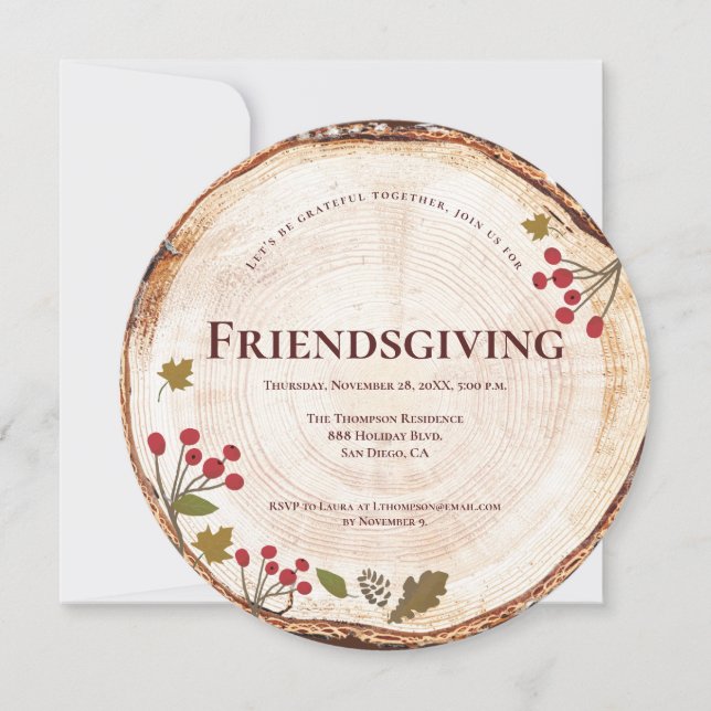 Friendsgiving Feast Thanksgiving Dinner Simple Invitation (Front)