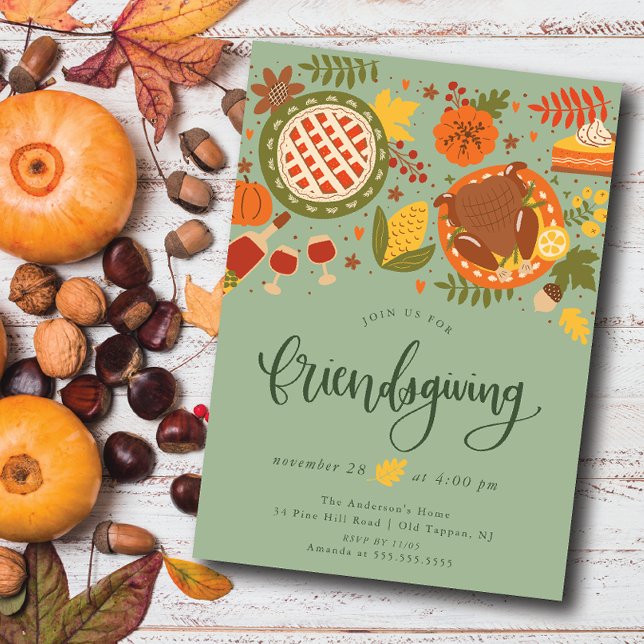 Friendsgiving Feast Thanksgiving Invitation (Creator Uploaded)