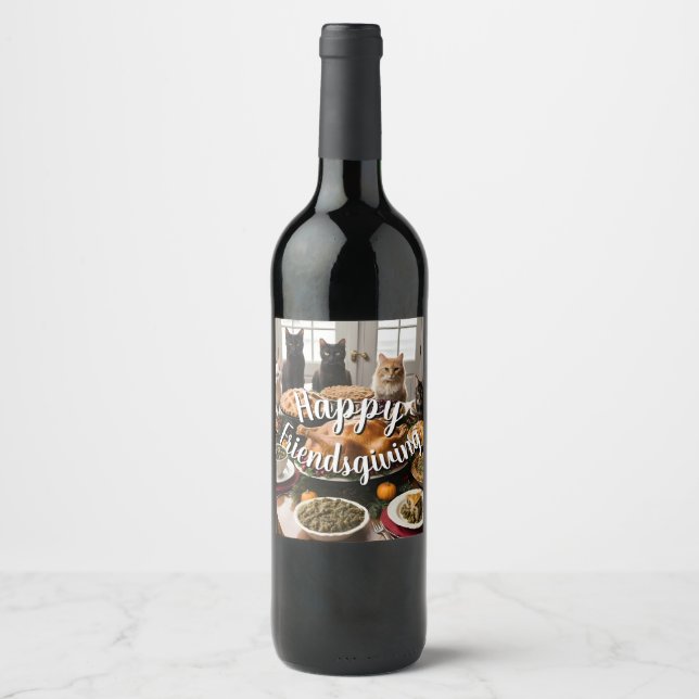 Friendsgiving Feast Wine Label (Front)