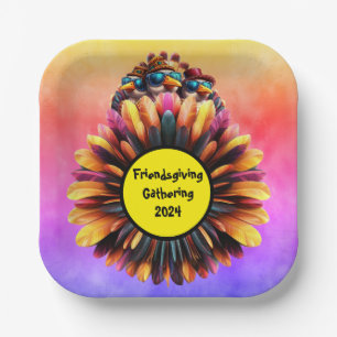 Friendsgiving Funky Thanksgiving Paper Plate