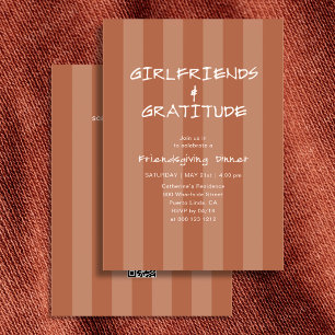 Friendsgiving Girlfriends Thanksgiving Orange  Invitation