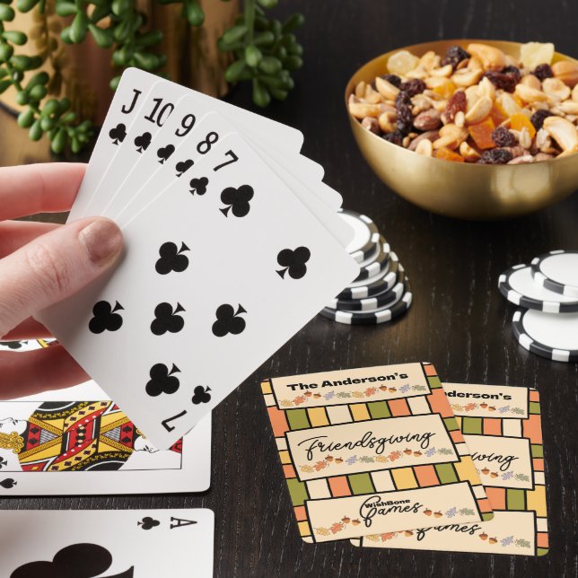 Friendsgiving Groovy Deck of Playing Cards (In Situ)