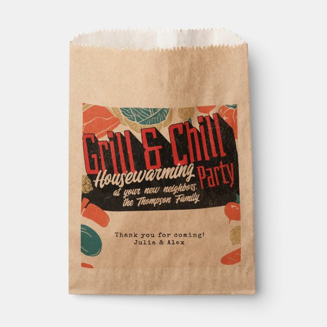 Friendsgiving Housewarming BBQ Thanksgiving Favour Bag (Front)