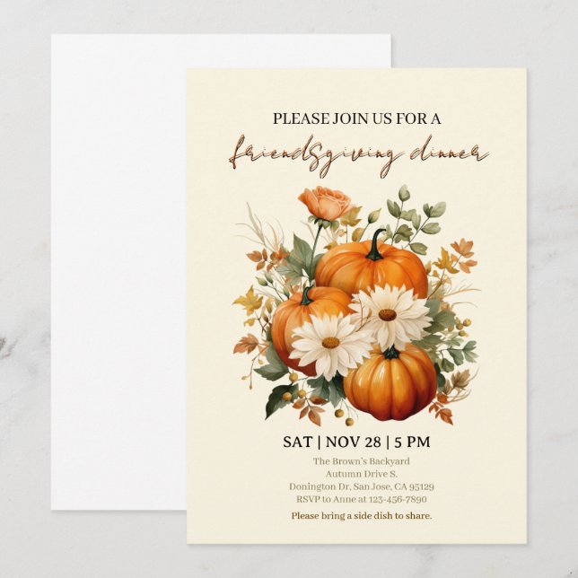 Friendsgiving  invitation (Front/Back)