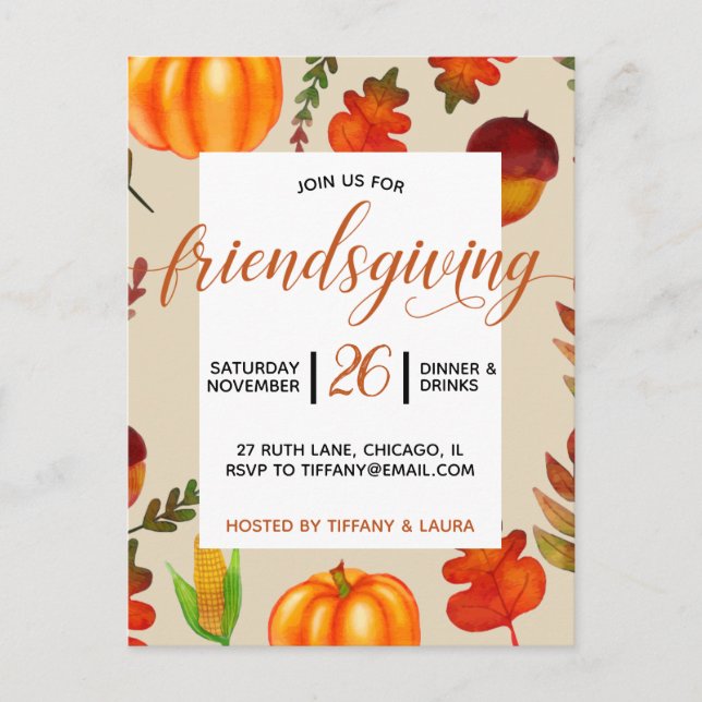 Friendsgiving Invitation Postcard (Front)