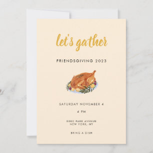 Friendsgiving or Thanksgiving Fall Dinner Party  Invitation