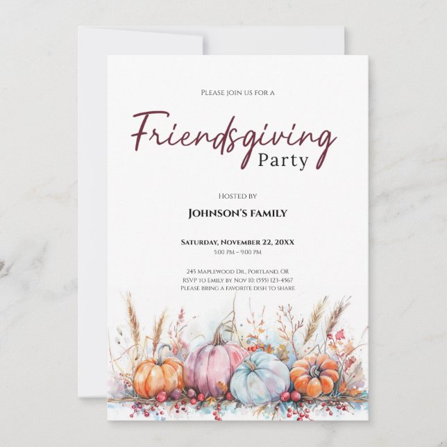 Friendsgiving Party Invitation (Front)