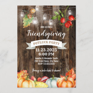 Friendsgiving potluck party invitation