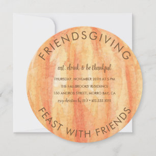 Friendsgiving Pumpkin Thanksgiving Invitation