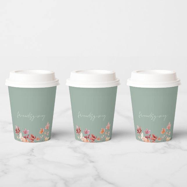 Friendsgiving Sage Thanksgiving  Paper Cups (Multi)