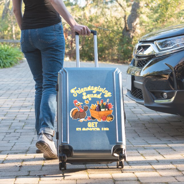 Friendsgiving Squad Get Flocked Up Oversized T-Shi (Suitcase Insitu)