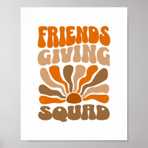 Friendsgiving Squad Shirt Womens Thanksgiving Squa Poster