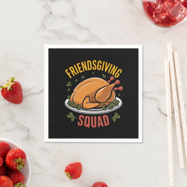 Friendsgiving Squad Turkey Dinner Gift Matching  Napkin (Insitu)