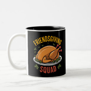 Friendsgiving Squad Turkey Dinner Gift Matching  Two-Tone Coffee Mug