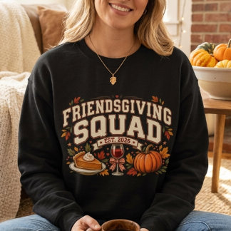 Friendsgiving Squad Vintage Thanksgiving Fall  Sweatshirt