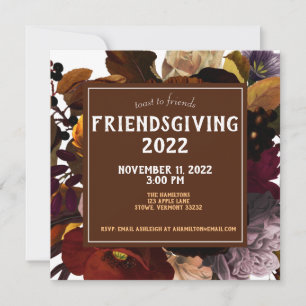 Friendsgiving Thanksgiving Dinner Autumn Florals Invitation