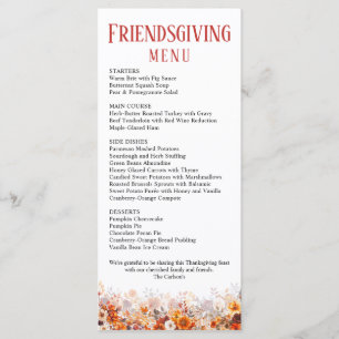 Friendsgiving Thanksgiving Dinner Fall Floral Menu
