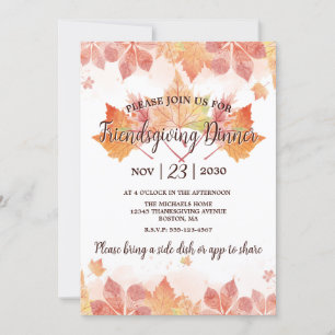 Friendsgiving Thanksgiving Dinner Invitation