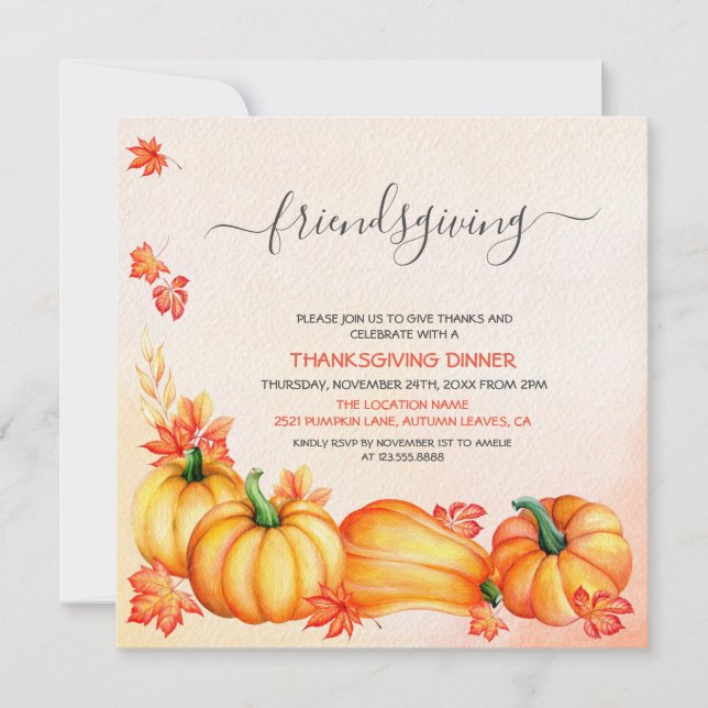 Friendsgiving | Thanksgiving Dinner Invitation (Front)