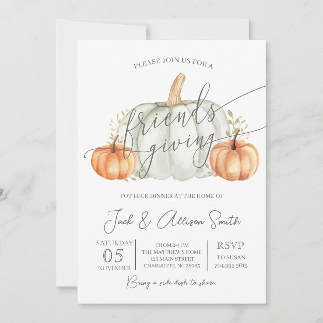 Friendsgiving Thanksgiving Dinner Invitation (Front)