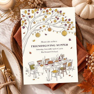 Friendsgiving Thanksgiving Dinner Party Autumn Invitation