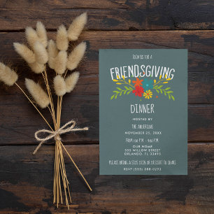 Friendsgiving Thanksgiving Dinner Party Invitation