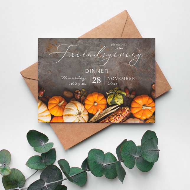 Friendsgiving Thanksgiving Dinner Pumpkins Invitation (Creator Uploaded)