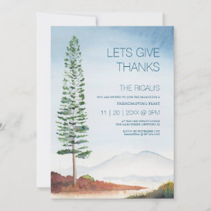 Friendsgiving Thanksgiving Invitation Pine Tree