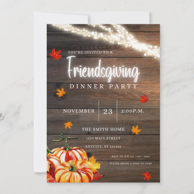 Friendsgiving Thanksgiving Invitations (Front)