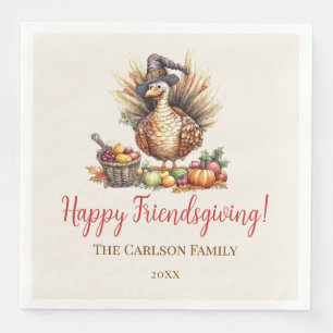 Friendsgiving Thanksgiving Rustic Turkey Napkin