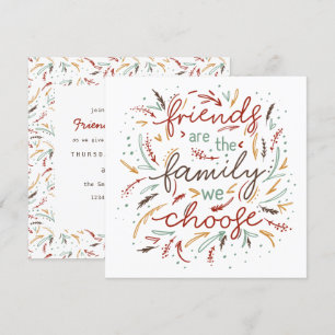 Friendsgiving Typography Thanksgiving Dinner Invitation