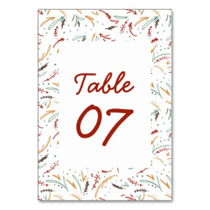 Friendsgiving Typography Thanksgiving Dinner Table Number