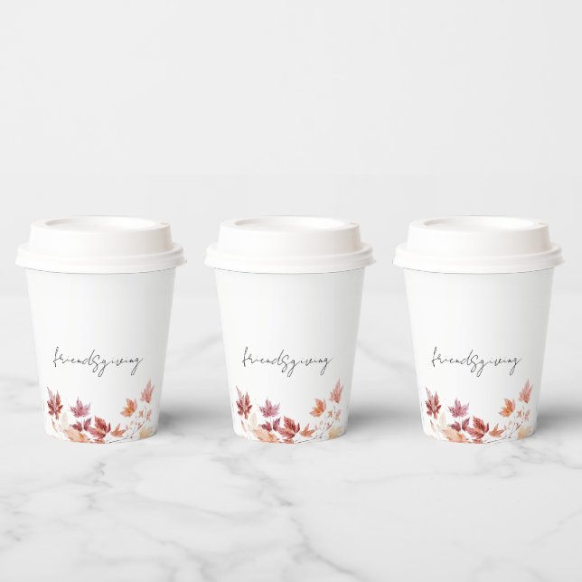 Friendsgiving White Thanksgiving  Paper Cups (Multi)