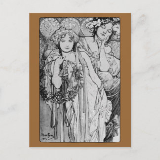 Friendship ~ Alphones Mucha  ~ 1904 Postcard