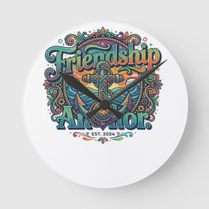 Friendship Anchor Round Clock