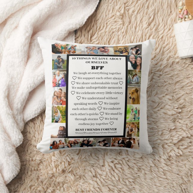 Friendship Appreciation | BFF 22 Photo Collage Cushion (Blanket)
