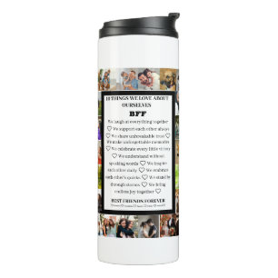 Friendship Appreciation BFF 22 Photo Collage Thermal Tumbler