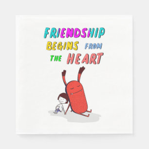 Friendship Begins From Heart July Demon 30 Friends Napkin