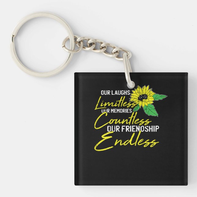 Friendship Best-Friend Cute Sunflower Bestie BFF M Key Ring (Front)