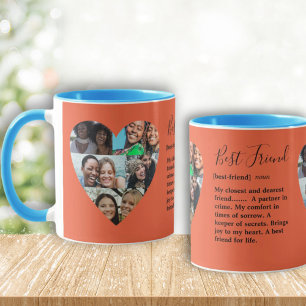 Friendship Bestie Photo Heart Collage Colourful Mug