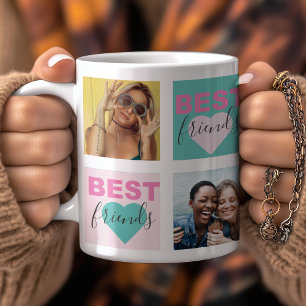 Friendship BFF Photo Collage Heart Coffee Mug