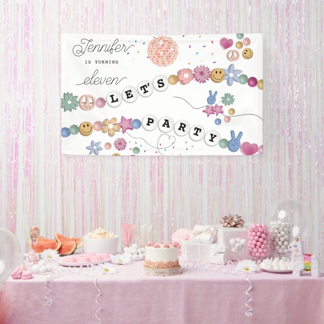 Friendship Bracelet Girl Jewellery Birthday Party Banner (Party)